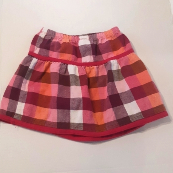 Girls size 6x plaid skirt lightweight pink, white, red orange George brand - Picture 2 of 6